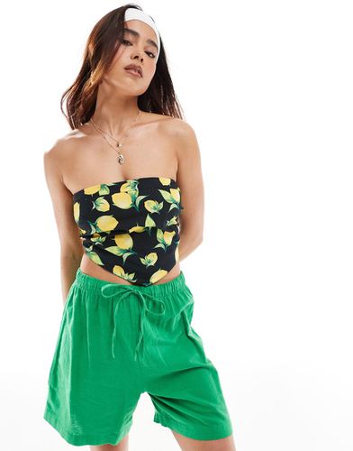 Top bandeau à détail en V et imprimé fruits - Asos Design - Modalova