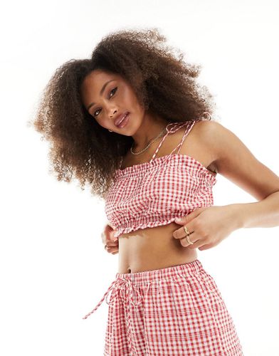 Top bandeau d'ensemble à carreaux vichy avec liens - Asos Design - Modalova