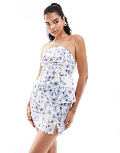 Top bandeau d'ensemble en satin à imprimé fleuri - Asos Design - Modalova