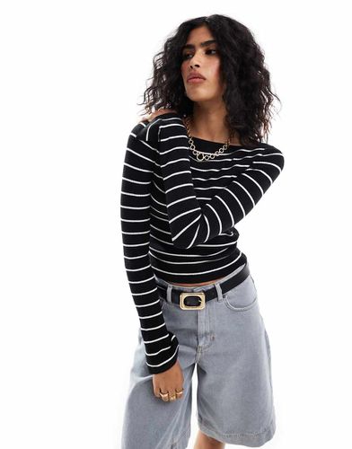 Top en maille rayée à encolure bateau - Asos Design - Modalova