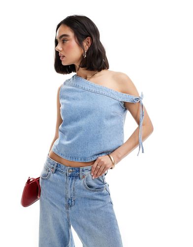 Top en jean à épaule dénudée - moyen - Asos Design - Modalova