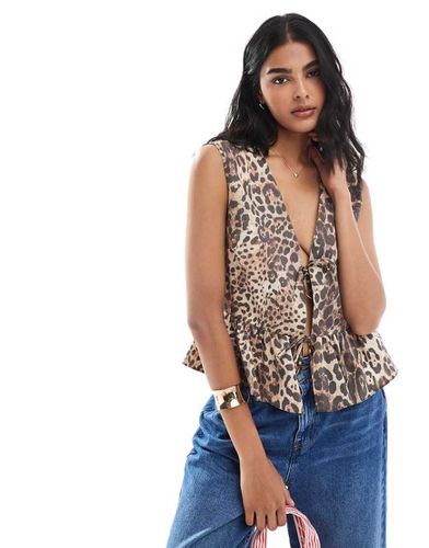 Top sans manches noué devant - Imprimé animal - Asos Design - Modalova