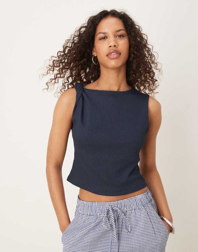 Top textur  dtail torsad - Bleu marine - Asos Design - Modalova