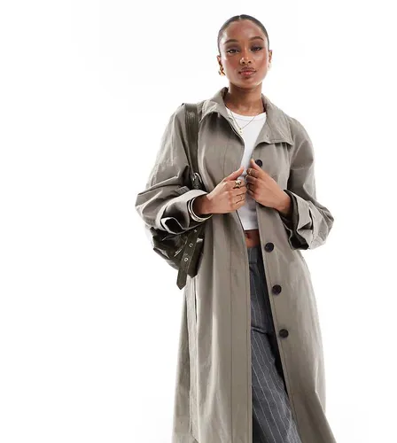 ASOS DESIGN Tall - Trench-coat long et oversize à col cheminée - Champignon - Asos Tall - Modalova