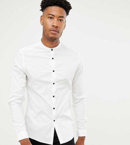 Tall - Chemise slim à col grand-père et boutons contrastants - Asos Design - Modalova