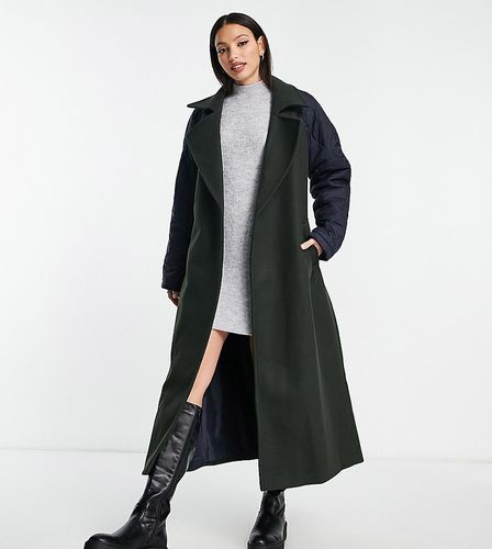 ASOS DESIGN Tall - Manteau matelassé hybride - Kaki - Asos Tall - Modalova