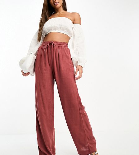 Tall - Pantalon à enfiler en lin - Rouille - Asos Design - Modalova