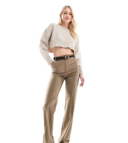 Tall - Pantalon de tailleur coupe droite ajustée - Olive - Asos Design - Modalova