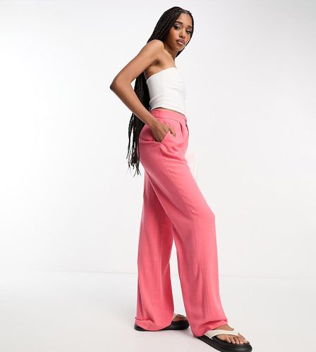 ASOS DESIGN Tall - Pantalon décontracté en lin mélangé - Corail - Asos Tall - Modalova