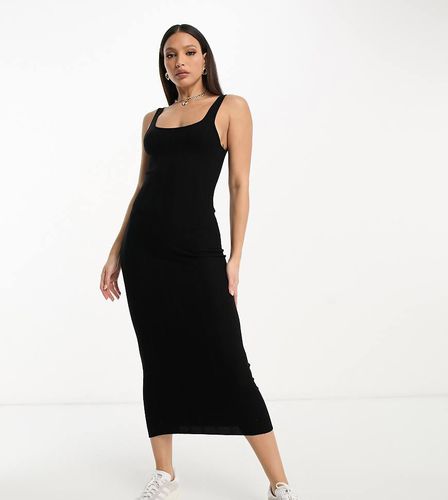 ASOS DESIGN Tall - Robe mi-longue à encolure carrée en maille - Noir - Asos Tall - Modalova