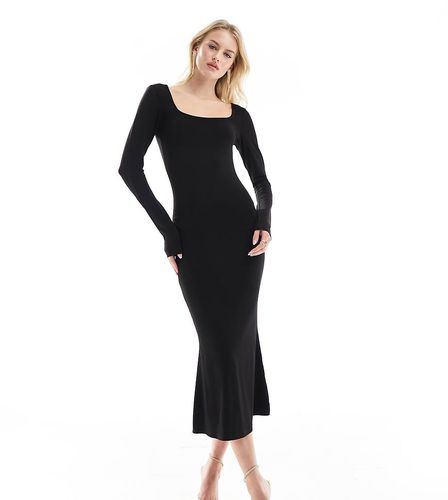 ASOS DESIGN Tall - Robe mi-longue douce à encolure carrée et manches longues - Asos Tall - Modalova