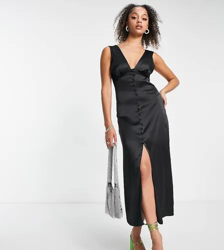 ASOS DESIGN Tall - Robe boutonnée mi-longue satinée - Asos Tall - Modalova