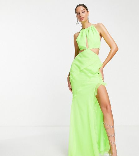 Tall - Robe dos nu longue en biais à volants - vif - Asos Design - Modalova