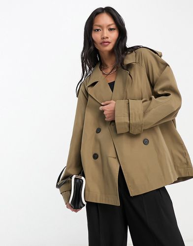 Trench-coat court et léger - Taupe foncé - Asos Design - Modalova