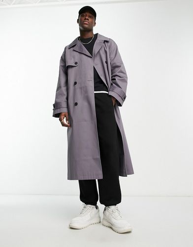 Trench-coat ultra oversize à carreaux - ardoise - Asos Design - Modalova