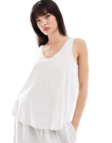 Ultimate - Débardeur en coton avec encolure dégagée - Blanc chiné - Asos Design - Modalova