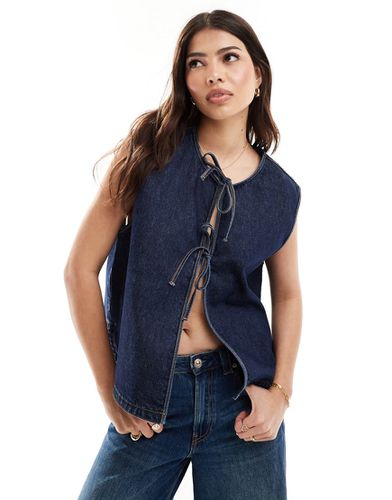 Veston en jean à liens noués - Indigo - Asos Design - Modalova