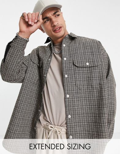 Veste chemise ultra oversize à carreaux classiques en laine mélangée - Asos Design - Modalova