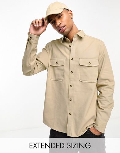 Veste-chemise en coton - Taupe - Asos Design - Modalova