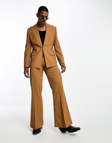 Veste de costume ajustée à larges revers - Tabac - Asos Design - Modalova