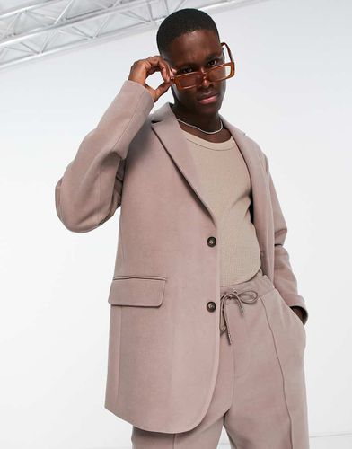 Veste de costume décontractée à fini brossé - Taupe - Asos Design - Modalova