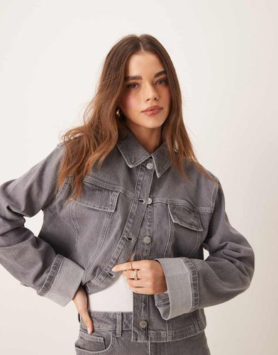 Veste en jean à revers - délavé - Asos Design - Modalova