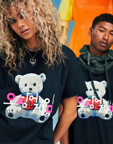 X Squid Game: le défi - T-shirt unisexe à logo et ours - délavé - Asos Design - Modalova
