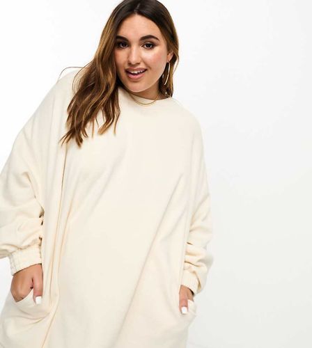 Curve - Premium - Top long en jersey texturé - Crème - Asos Edition - Modalova