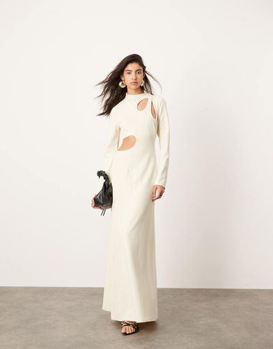 Robe longue à découpes et manches longues - Crème - Asos Edition - Modalova