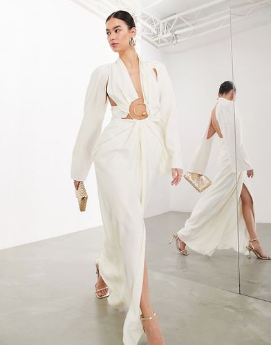 Robe longue à manches longues et spirale - Blanc cassé - Asos Edition - Modalova