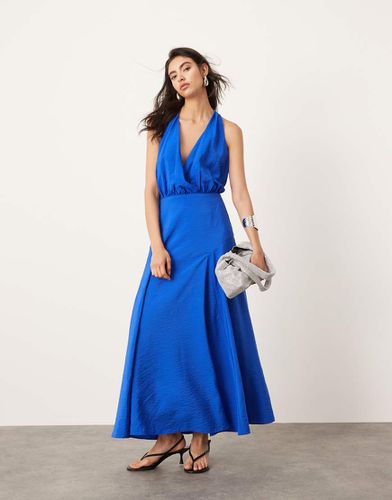 Robe longue avec jupe évasée et dos nu - Bleu - Asos Edition - Modalova