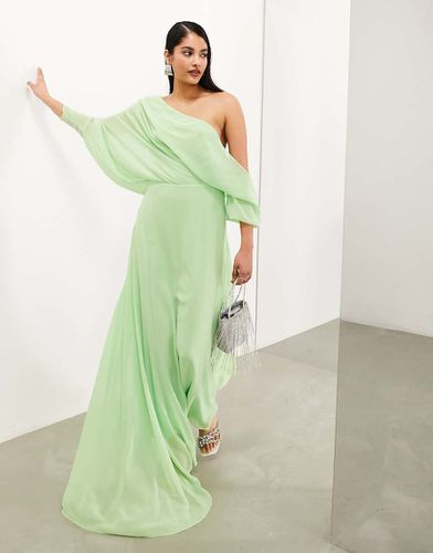 Robe longue drapée en mousseline à épaules dénudées - menthe - Asos Edition - Modalova