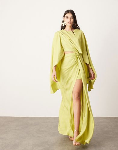 Robe longue style grec à découpe avec manches volumineuses évasées - Citron vert - Asos Edition - Modalova