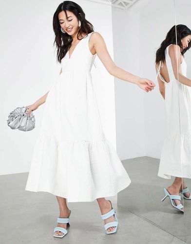 Robe mi-longue texturée à fleurs - Asos Edition - Modalova