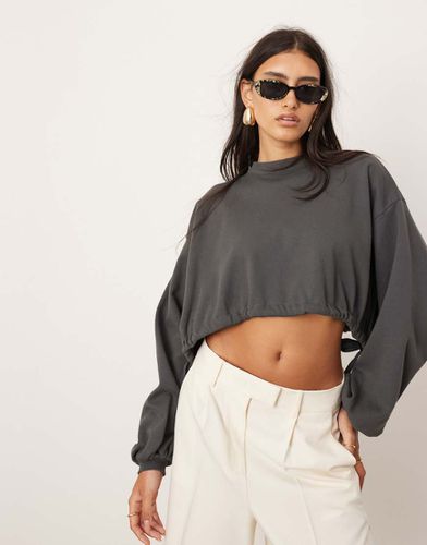 Top manches longues froncé en jersey de qualité supérieure - anthracite - Asos Edition - Modalova