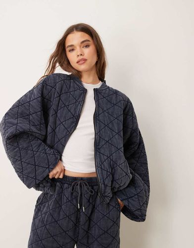 Veste matelassée d'ensemble en jersey à fermeture éclair - délavé - Asos Edition - Modalova