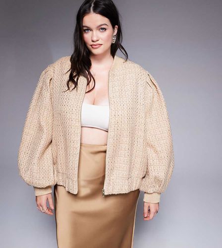 Curve - Bomber ornementé en maille bouclée - Asos Luxe - Modalova