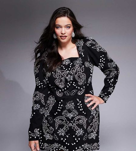 Curve - Robe courte ornementée - et argenté - Asos Luxe - Modalova