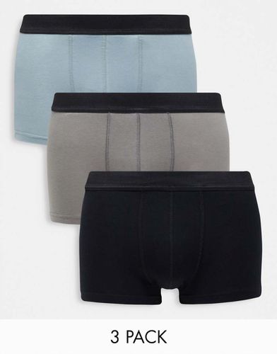 Lot de 3 boxers - Noir, anthracite et bleu ardoise - Bolongaro Trevor - Modalova