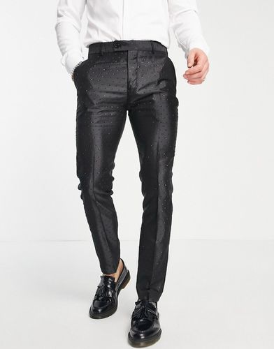 Pantalon de costume slim satiné brillant avec bande sur le côté - Bolongaro Trevor - Modalova