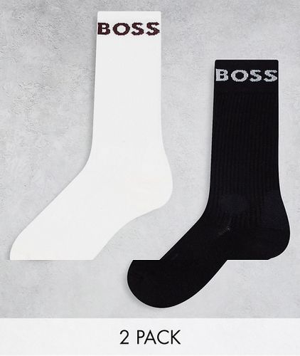 BOSS - Bodywear - Lot de 2 paires de chaussettes de sport - Noir et blanc - BOSS Bodywear - Modalova
