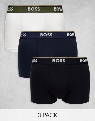 Boss - Bodywear Power - Lot de 3 boxers - Blanc, bleu marine et noir - Boss Bodywear - Modalova