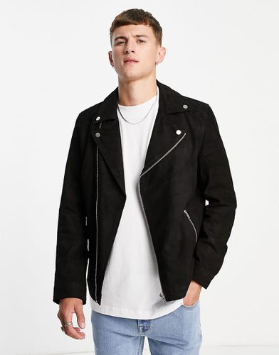 Blouson style motard en daim - Barneys Originals - Modalova