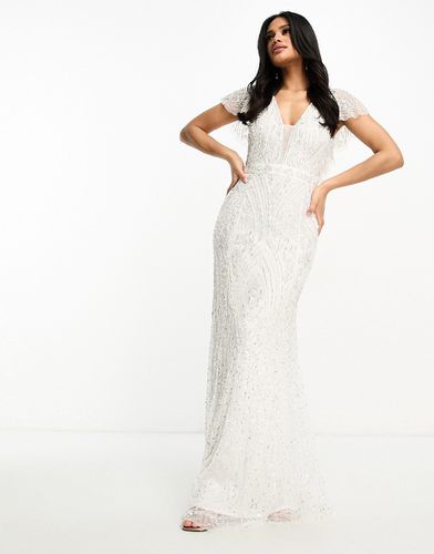 Robe de mariée longue ornementée - Crème - Beauut - Modalova