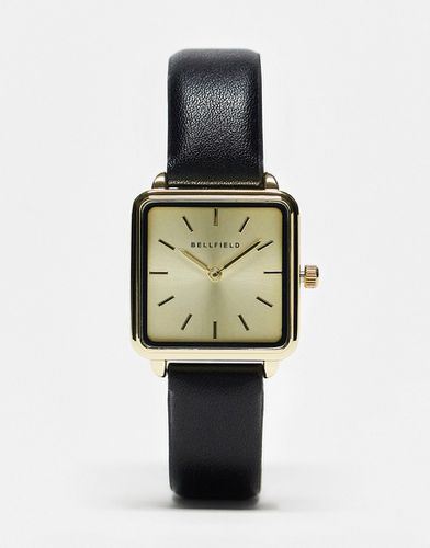 Montre fine avec bracelet minimaliste et cadran carré - Noir et - Bellfield - Modalova