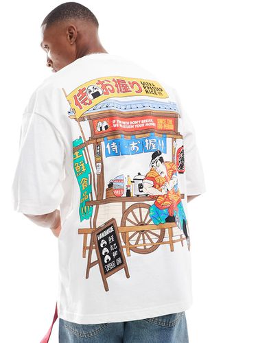 T-shirt avec imprimé japonais au dos - Bershka - Modalova