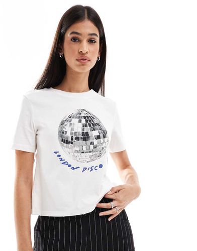 T-shirt effet rétréci avec imprimé London Disco » - Bershka - Modalova