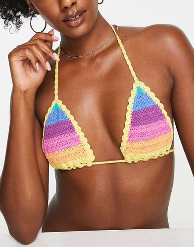 Brassière de bikini au crochet à rayures - Bershka - Modalova