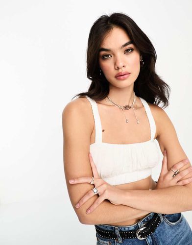 Brassière d'ensemble froncée en coton - Bershka - Modalova