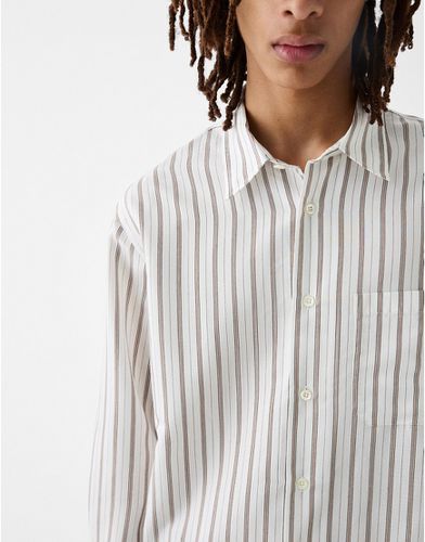 Chemise rayée coupe carrée - Bershka - Modalova